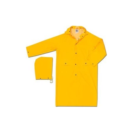 Mcr Safety MCR Safety 200CX3 Classic Rain Coat, 3X-Large, .35mm, PVC/Polyester, Detachable Hood, Yellow 200CX3